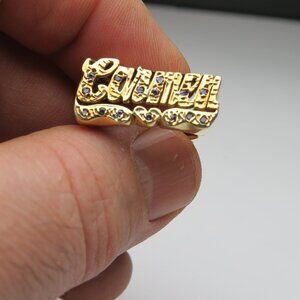 14k Gold Name Ring CARMEN Hand Made